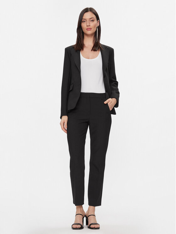 Weekend Max Mara Weekend Max Mara Kalhoty z materiálu Rana 2415131021 Černá Slim Fit