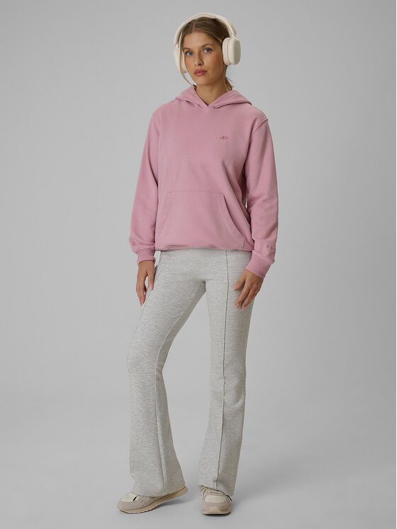 4F 4F Bluza BASIC+ Różowy jasny Relaxed Fit
