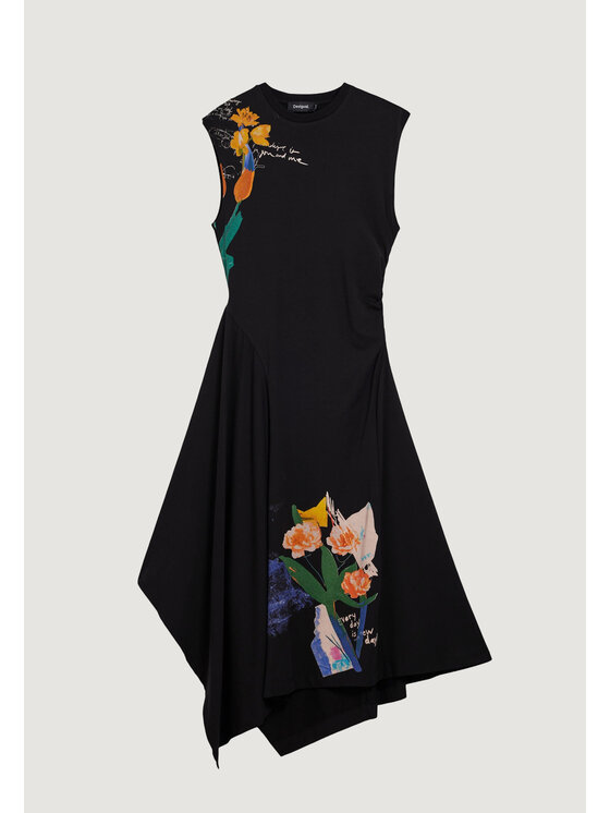 Desigual Desigual Vsakodnevna obleka VEST_LEYTER Črna Egg Fit