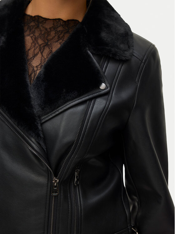 Vero Moda Vero Moda Яке от имитация на кожа Hailey 10250405 Черен Regular Fit