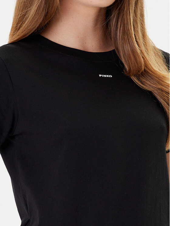 PINKO PINKO T-Shirt Basico 100373 A2RE Czarny Regular Fit