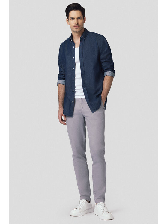 Lancerto Lancerto Chinosy Mikkeli SP082125000013 Szary Slim Fit