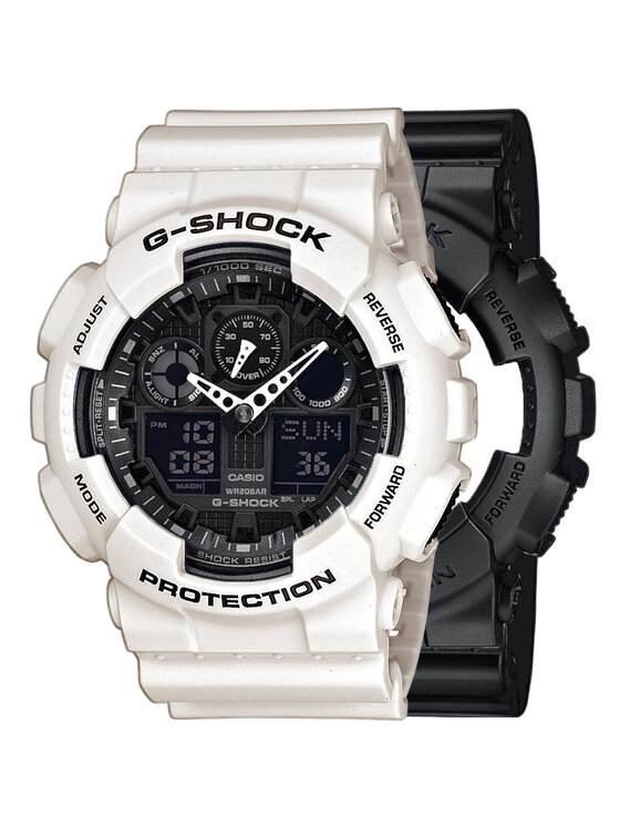 Casio Casio Hodinky SET GA-100-1A1ER + BEZEL 10395292 + PASEK 10395227 Bílá