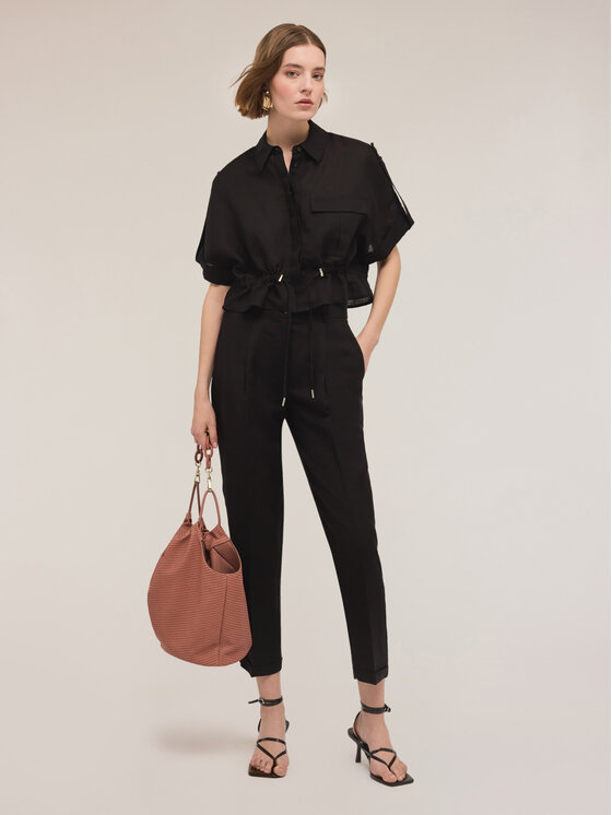 Motivi Motivi Camicia 5224W000477N033 Nero Regular Fit