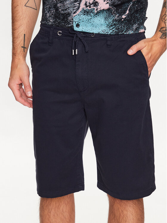 s.Oliver Bavlnené šortky 2128983 Tmavomodrá Relaxed Fit