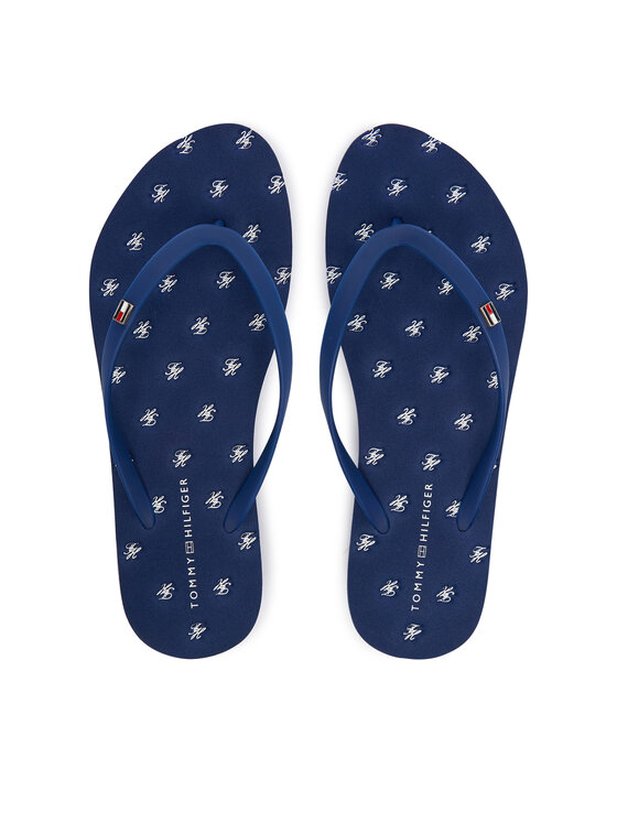 Tommy Hilfiger Tommy Hilfiger Flip flop Repeat Logo Platform FW0FW09199 Bleumarin