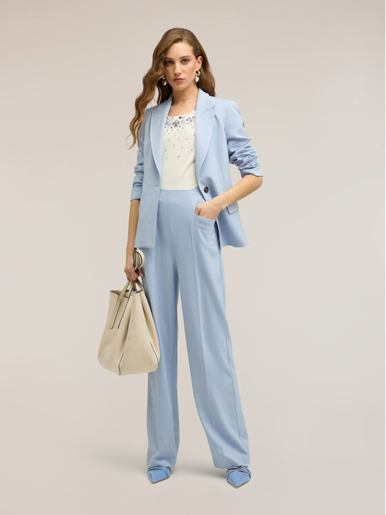 Motivi Motivi Pantaloni di tessuto P054Q004502N004 Turchese Over Fit