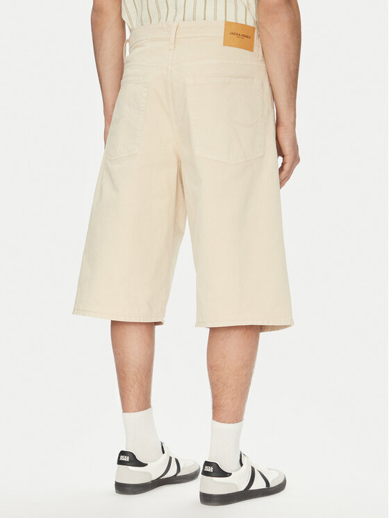 Jack & Jones Jack & Jones Džínsové šortky Owen 12277167 Béžová Baggy Fit