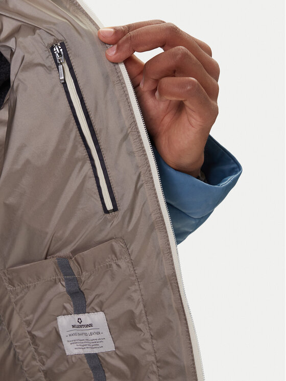 Milestone Milestone Lederjacke Cortino 531019 60515 Blau Regular Fit