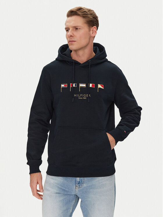Tommy Hilfiger Tommy Hilfiger Bluză Multi Flags MW0MW38666 Bleumarin Regular Fit
