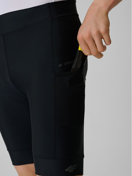 4F 4F Szorty rowerowe GET LOST FEEL FOUND Czarny Slim Fit
