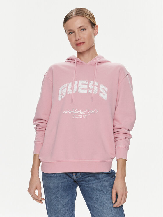Guess Bluză V2YQ02 FL04D Roz Regular Fit