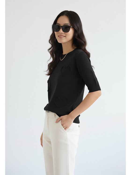FIGL FIGL Svetr M1278 Černá Regular Fit