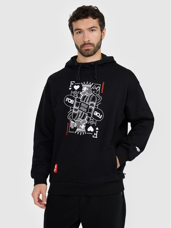 4F 4F Bluza FOB Czarny Loose Fit