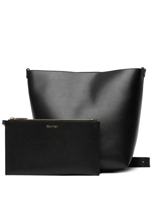 Calvin Klein Calvin Klein Дамска чанта Foil Logo Medium LV04F3736G Черен