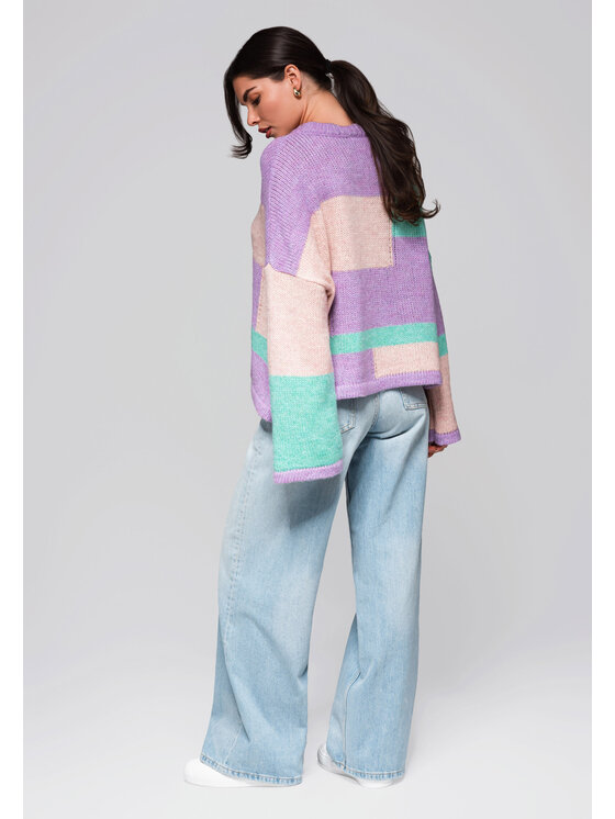 Ombre Ombre Sweter LW-SWSW-0108 Kolorowy Oversize