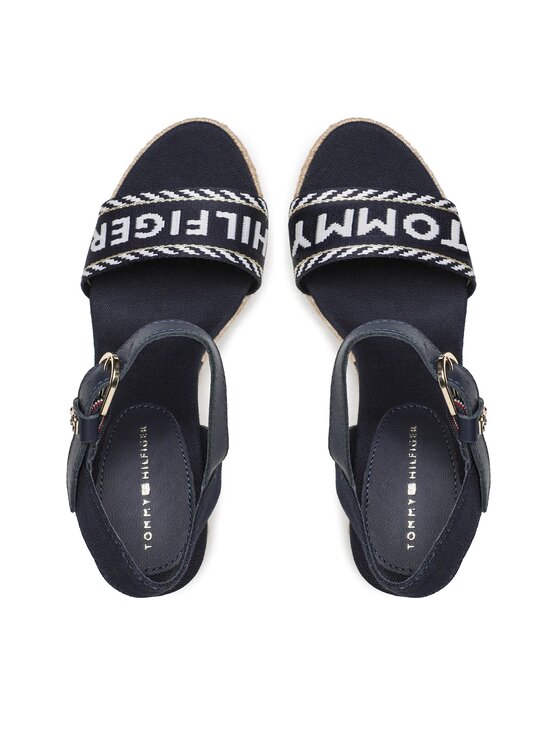 Tommy Hilfiger Tommy Hilfiger Espadryle Seasonal Webbing Wedge FW0FW07088 Granatowy