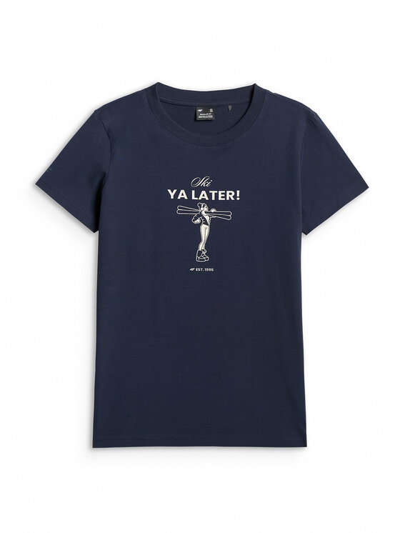 4F 4F T-Shirt WINTER CLUB Granatowy Regular Fit