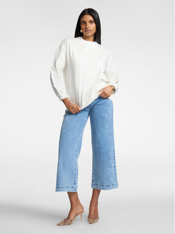Elena Mirò Elena Mirò Bluza G891Z000556N011 Biały Boxy Fit