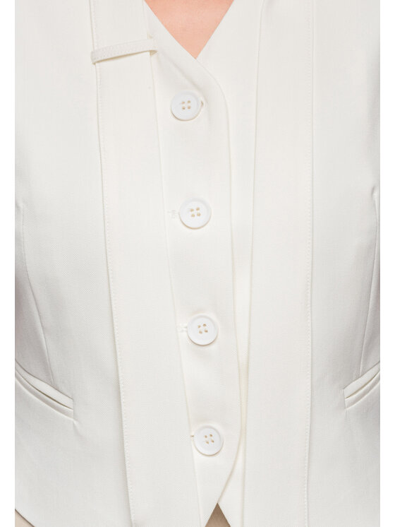 Ombre Ombre Kamizelka OW-VE-E0004 Biały Slim Fit
