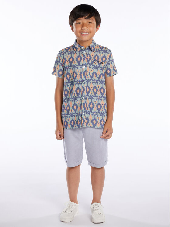 Guess Guess Srajca L3GH02 WFBT0 Modra Regular Fit