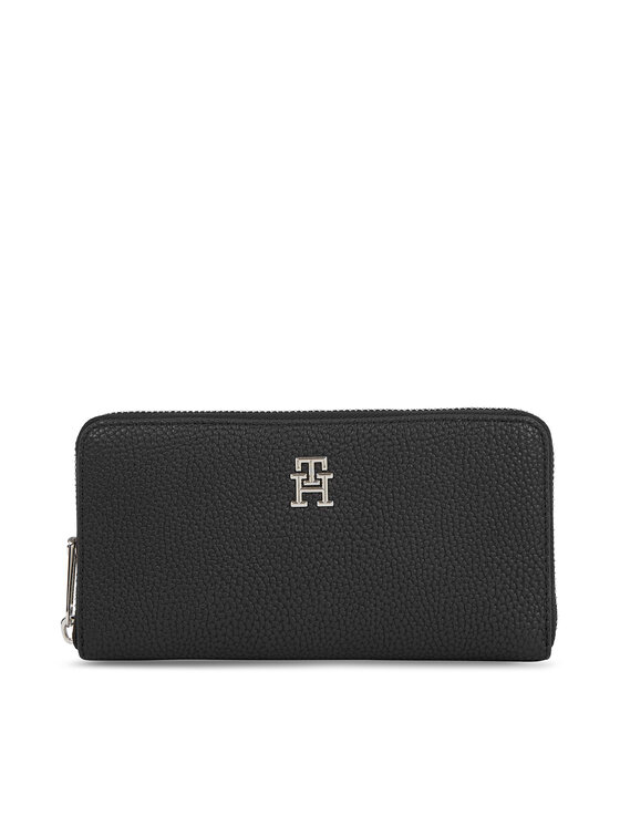 Tommy Hilfiger Tommy Hilfiger Velika ženska denarnica Th Emblem Large Za AW0AW15181 Črna