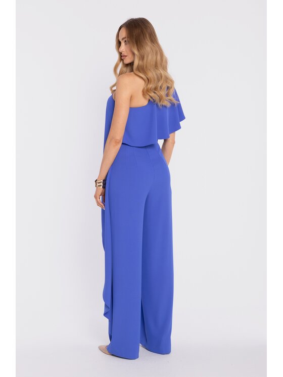 Made of Emotion Made of Emotion Kombinezon M917 Niebieski Wide Leg