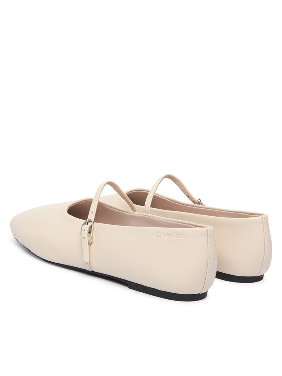 Calvin Klein Calvin Klein Balerini Oblique Ballerina Mj Lth Hdw HW0HW02847 Écru