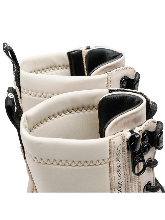 Calvin Klein Jeans Calvin Klein Jeans Μποτάκια Chunky Combat Laceup Zip YW0YW00740 Μπεζ
