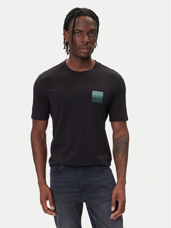 HUGO HUGO Тишърт Dapusi 50544458 Черен Regular Fit