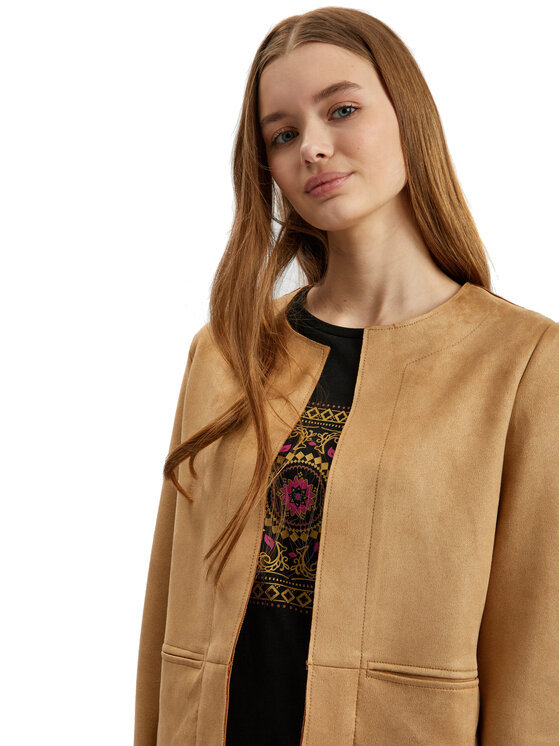 Orsay Orsay Marynarka 488109-085000__40 Brązowy Regular Fit