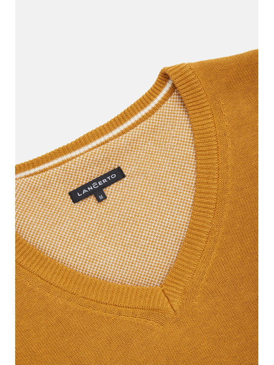 Lancerto Lancerto Sweter Lenny SW073223000040 Żółty Regular Fit