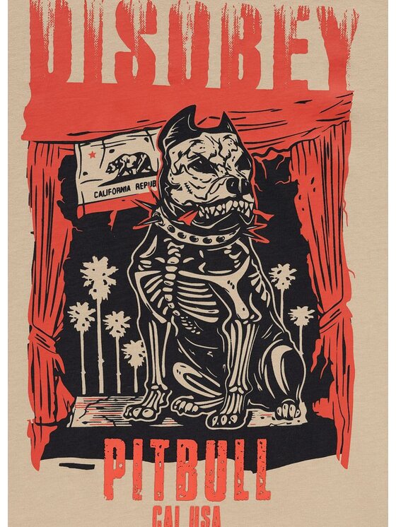 PITBULL PITBULL T-Shirt DISOBEY Beżowy Regular Fit