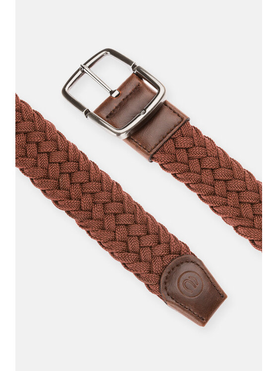 Lancerto Lancerto Pasek Męski Braid Brązowy
