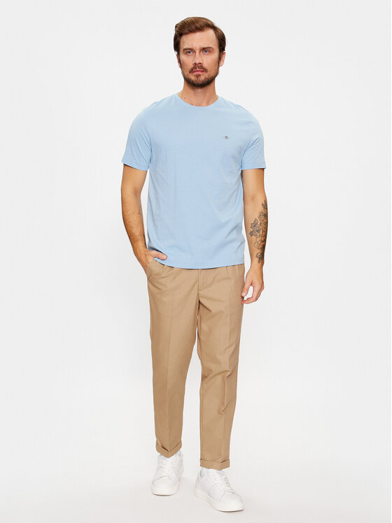Gant Gant T-Shirt Shield 2003184 Błękitny Regular Fit
