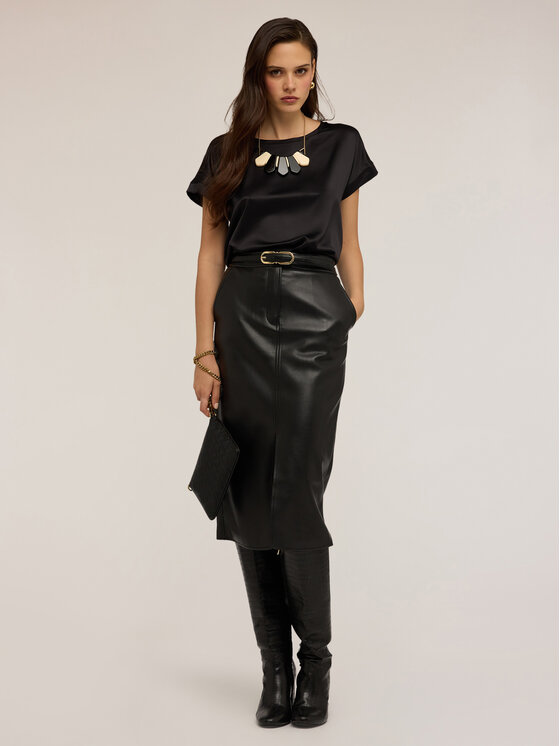 Motivi Motivi T-shirt G063W703439N033 Nero Regular Fit