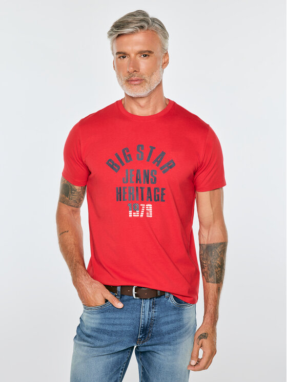 BIG STAR BIG STAR T-Shirt NELLER Czerwony Basic Fit