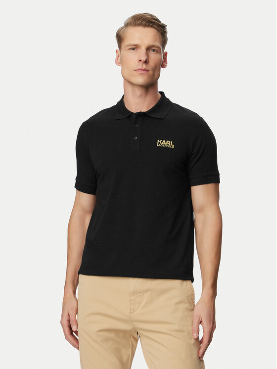 KARL LAGERFELD Tricou polo 745780 500235 Negru Regular Fit