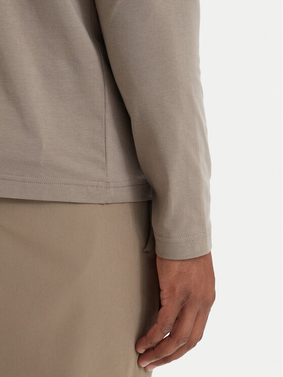 BOSS BOSS Тениска с дълъг ръкав 50506365 Тъмнобежов Regular Fit