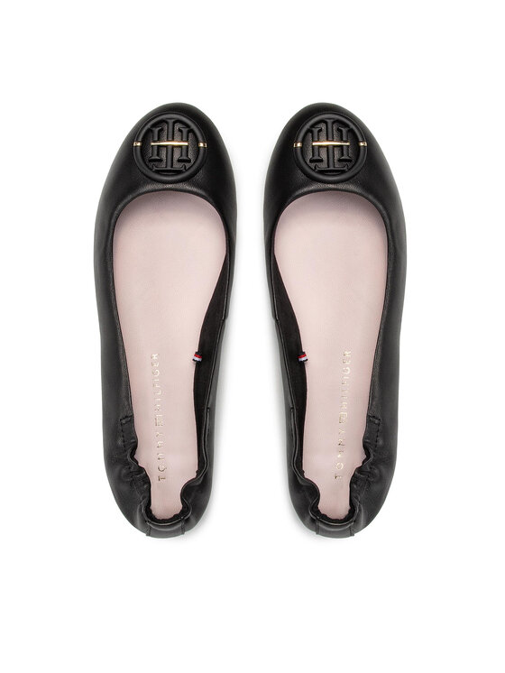 Tommy Hilfiger Tommy Hilfiger Balerīnas Th Hardware Leather Ballerina FW0FW06344 Melns