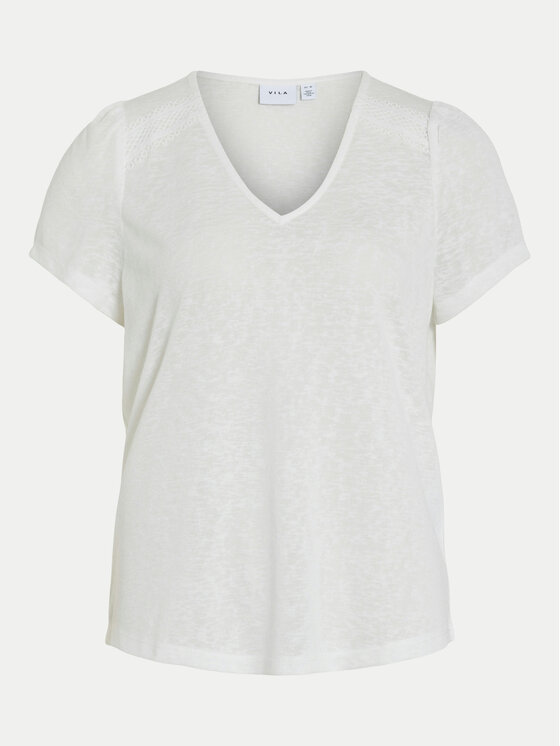 Vila Vila T-shirt Amer 14093441 Bijela Regular Fit