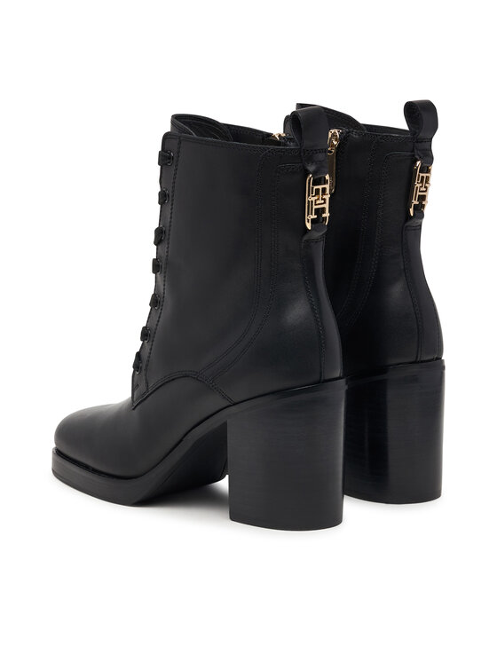 Tommy Hilfiger Tommy Hilfiger Saapad Ltr Square Toe Heel Lace-Up Boot FW0FW09554 Must