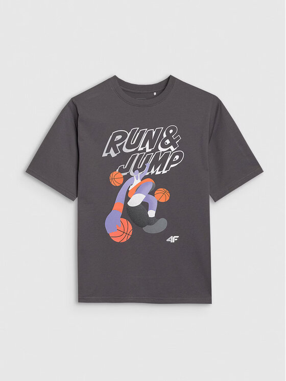 4F 4F T-Shirt 4FJASAW24TTSHM2596-22S Czarny Oversize