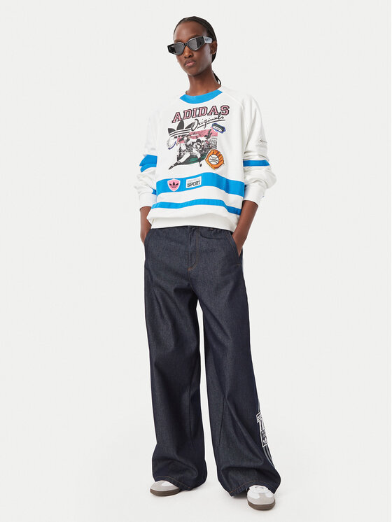 adidas adidas Bluza Archive Sweater Baseball KS9209 Biały Regular Fit