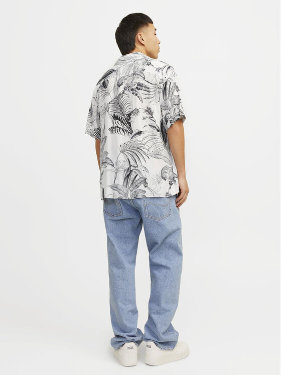 Jack & Jones Jack & Jones Πουκάμισο Monochrome Resort 12249210 Λευκό Relaxed Fit