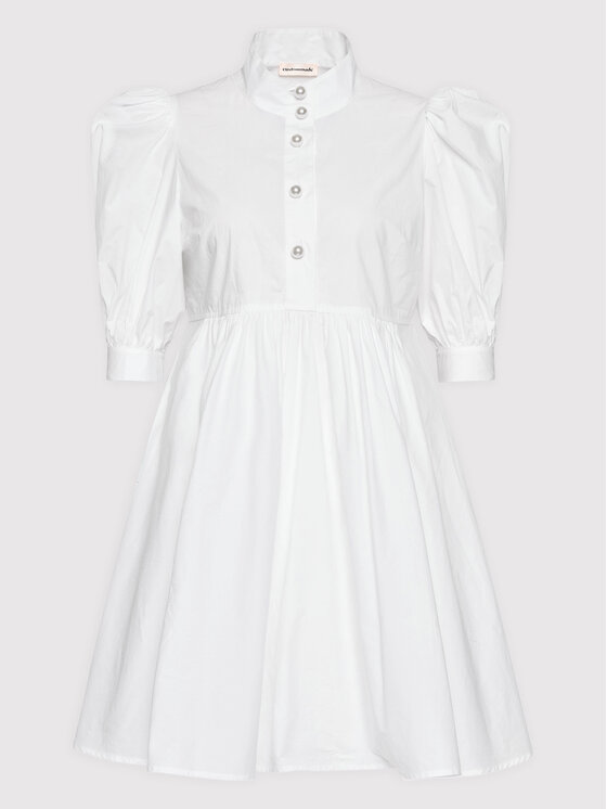 Custommade Custommade Vestito da giorno Lema 999369421 Bianco Relaxed Fit