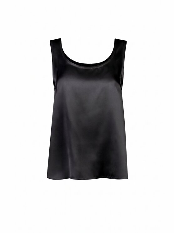 Cat&Cat Cat&Cat Top jedwabny basic Czarny Regular Fit