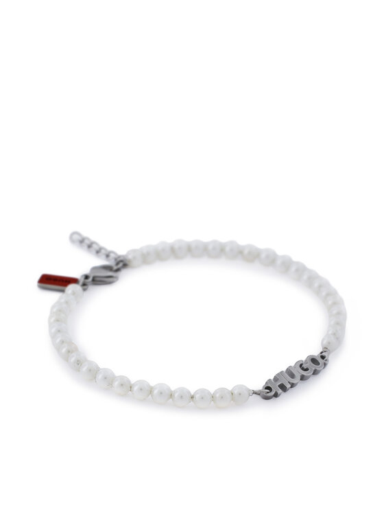 HUGO HUGO Zapestnica E-Smallpearl-Bra 50544521 Bela