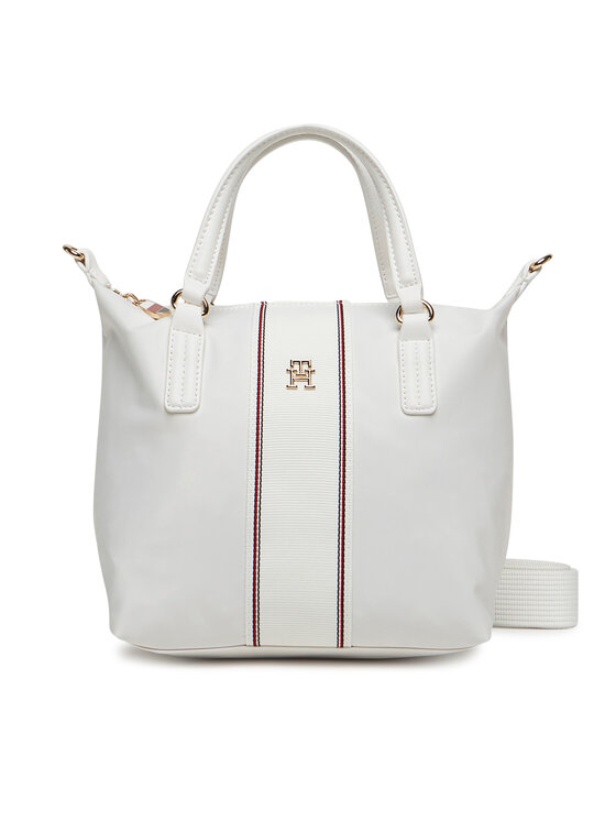 Tommy Hilfiger Kabelka Poppy Small Tote Corp AW0AW17204 Écru