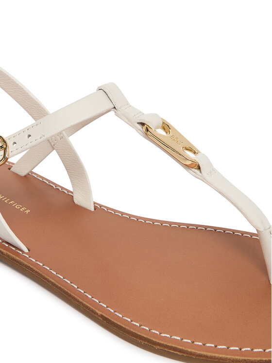 Tommy Hilfiger Tommy Hilfiger Sandale Leather Thong Sandal FW0FW09127 Alb